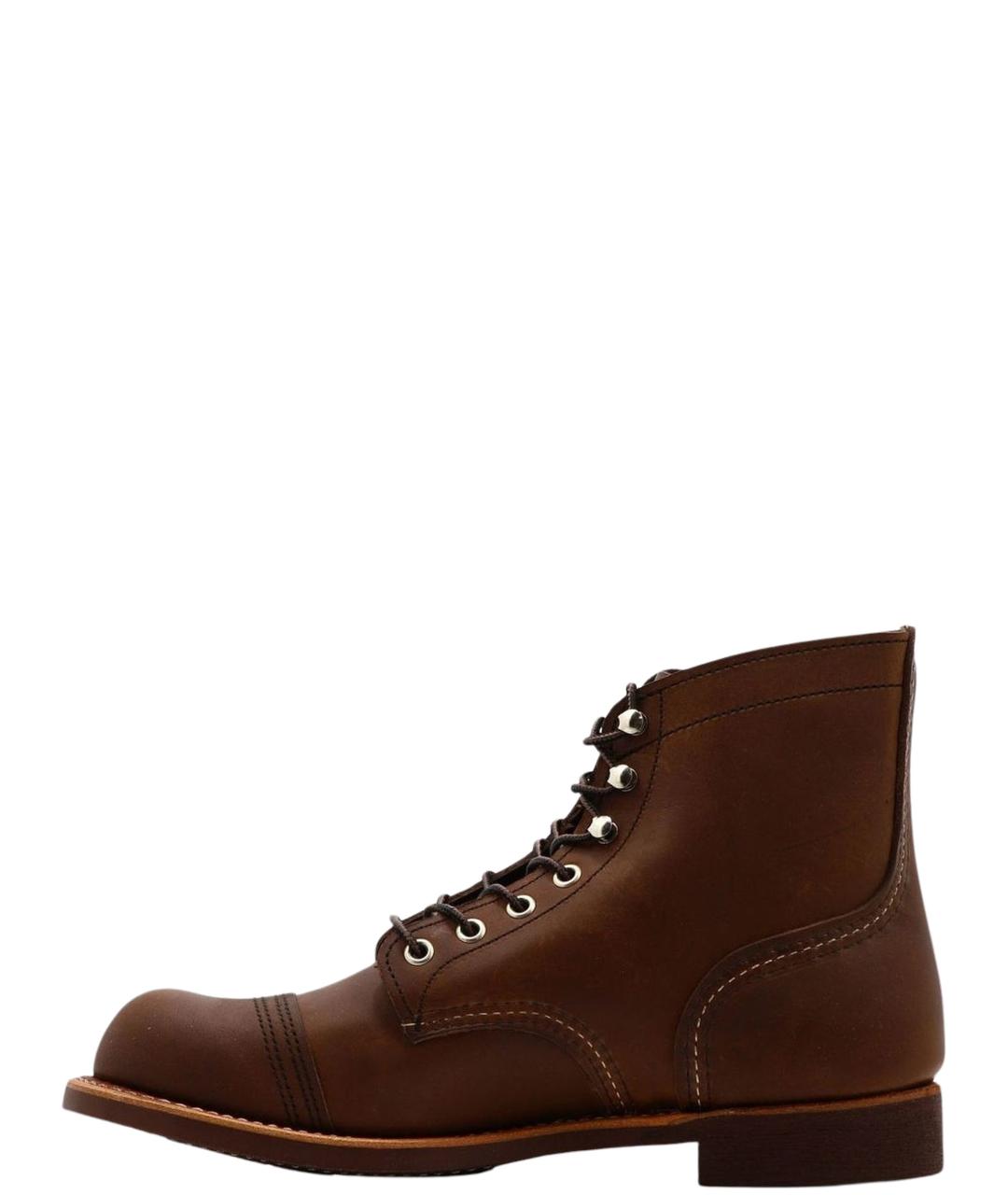 RED WING Коричневые кожаные низкие ботинки, фото 4