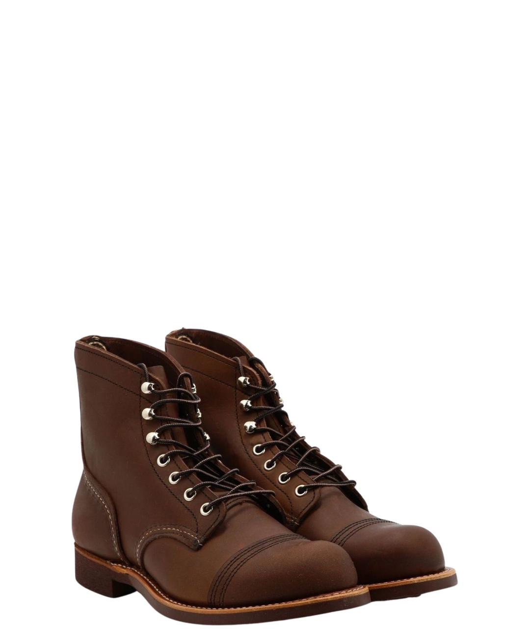 RED WING Коричневые кожаные низкие ботинки, фото 2