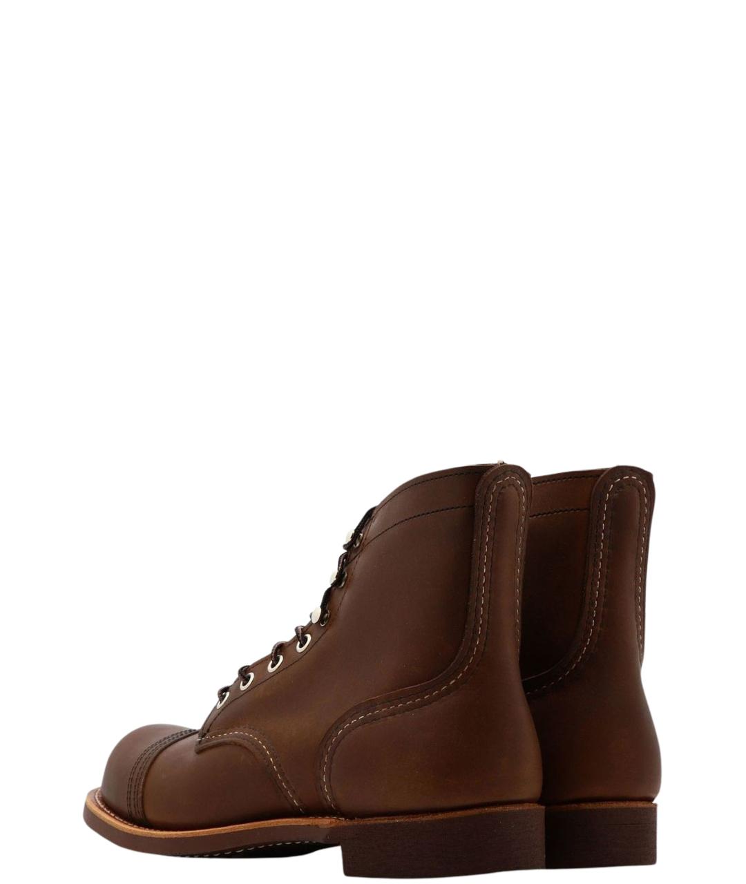 RED WING Коричневые кожаные низкие ботинки, фото 3