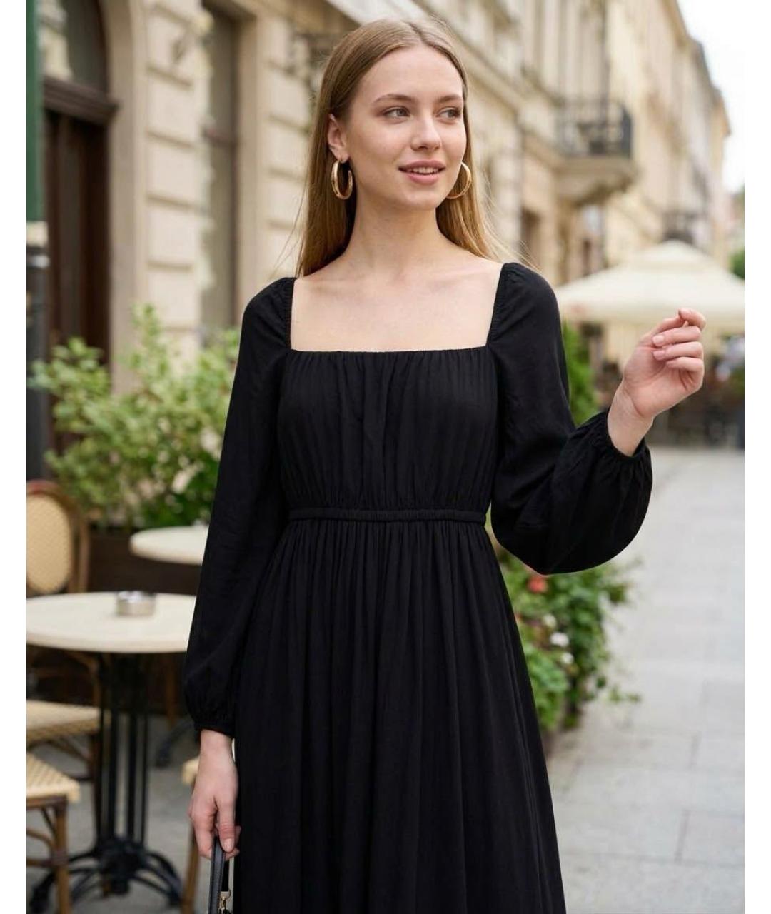CHRISTIAN DIOR Черное вискозное повседневное платье, фото 5