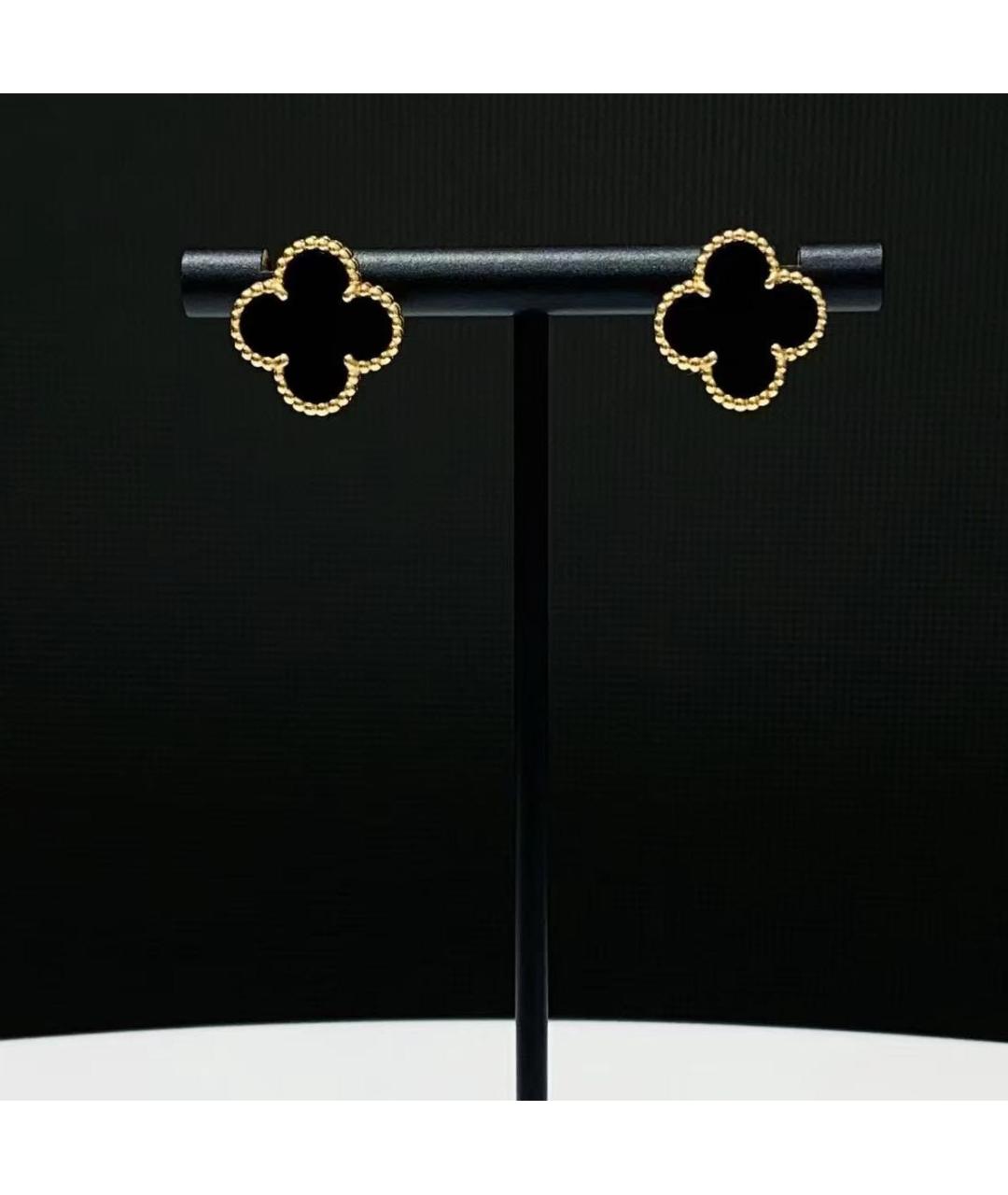 VAN CLEEF & ARPELS Черные серьги из желтого золота, фото 4