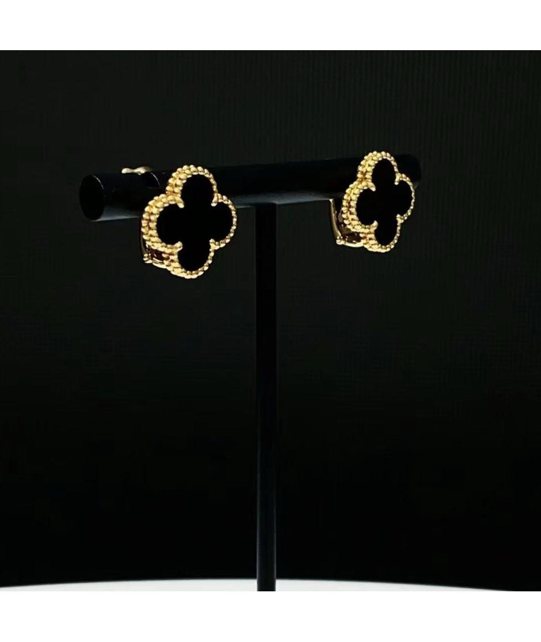 VAN CLEEF & ARPELS Черные серьги из желтого золота, фото 2