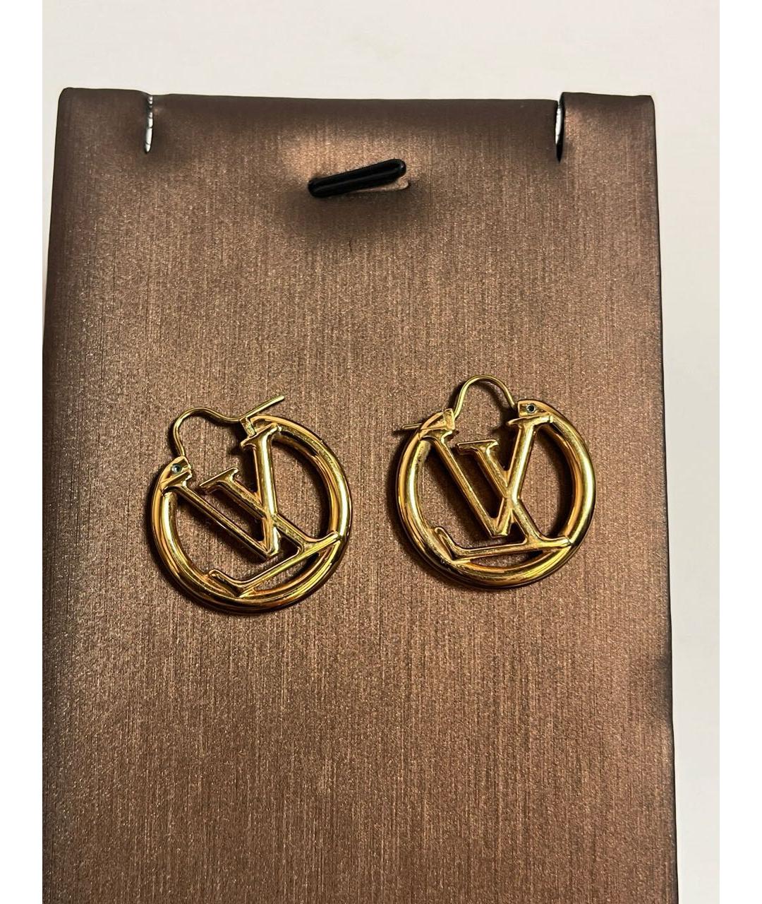 LOUIS VUITTON Золотые металлические серьги, фото 3