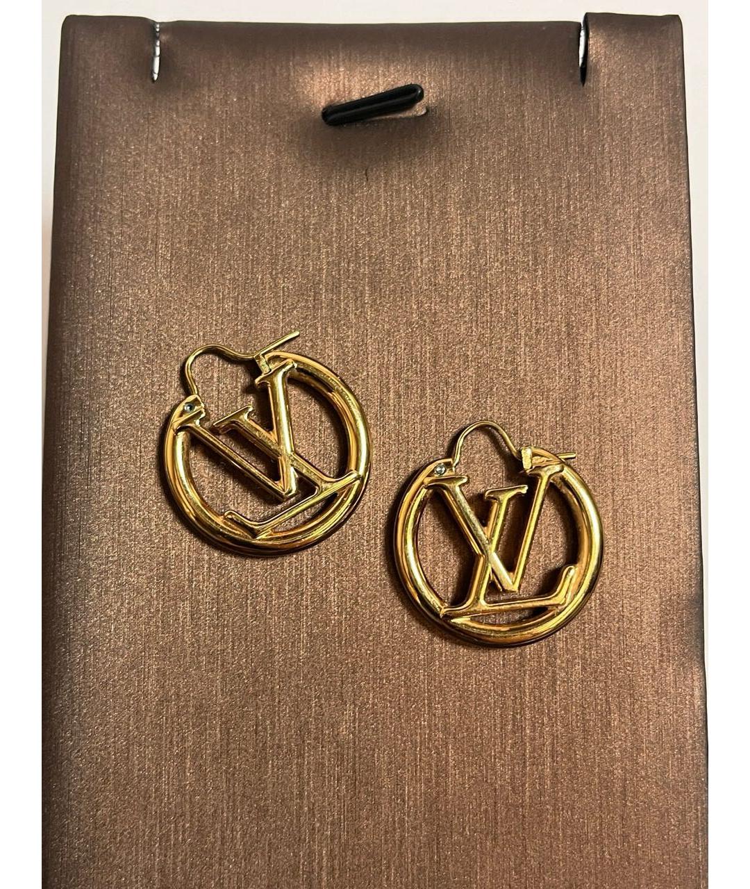 LOUIS VUITTON Золотые металлические серьги, фото 2
