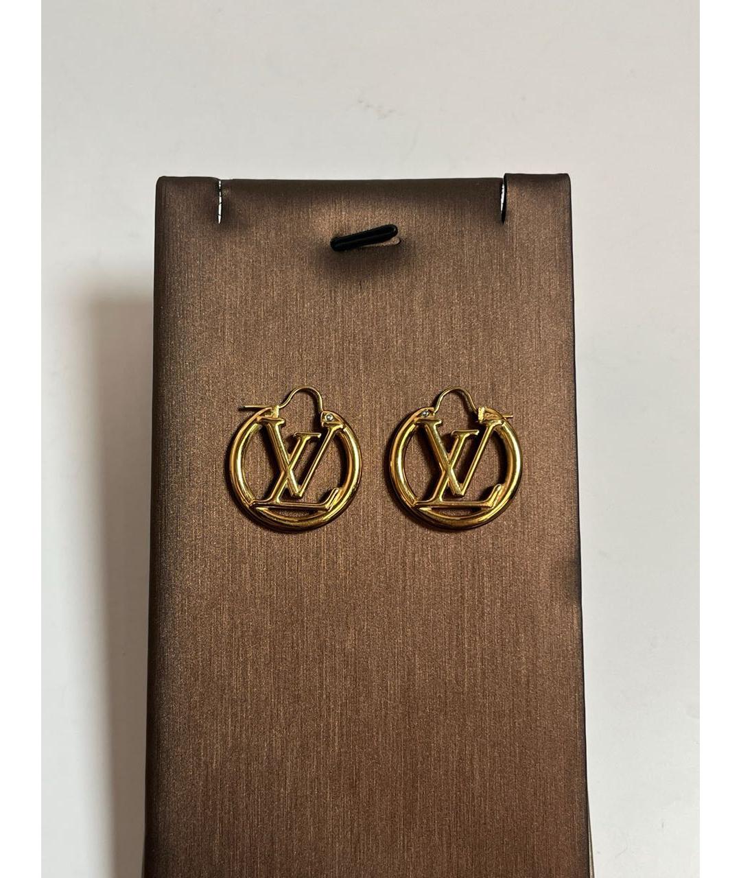 LOUIS VUITTON Золотые металлические серьги, фото 4