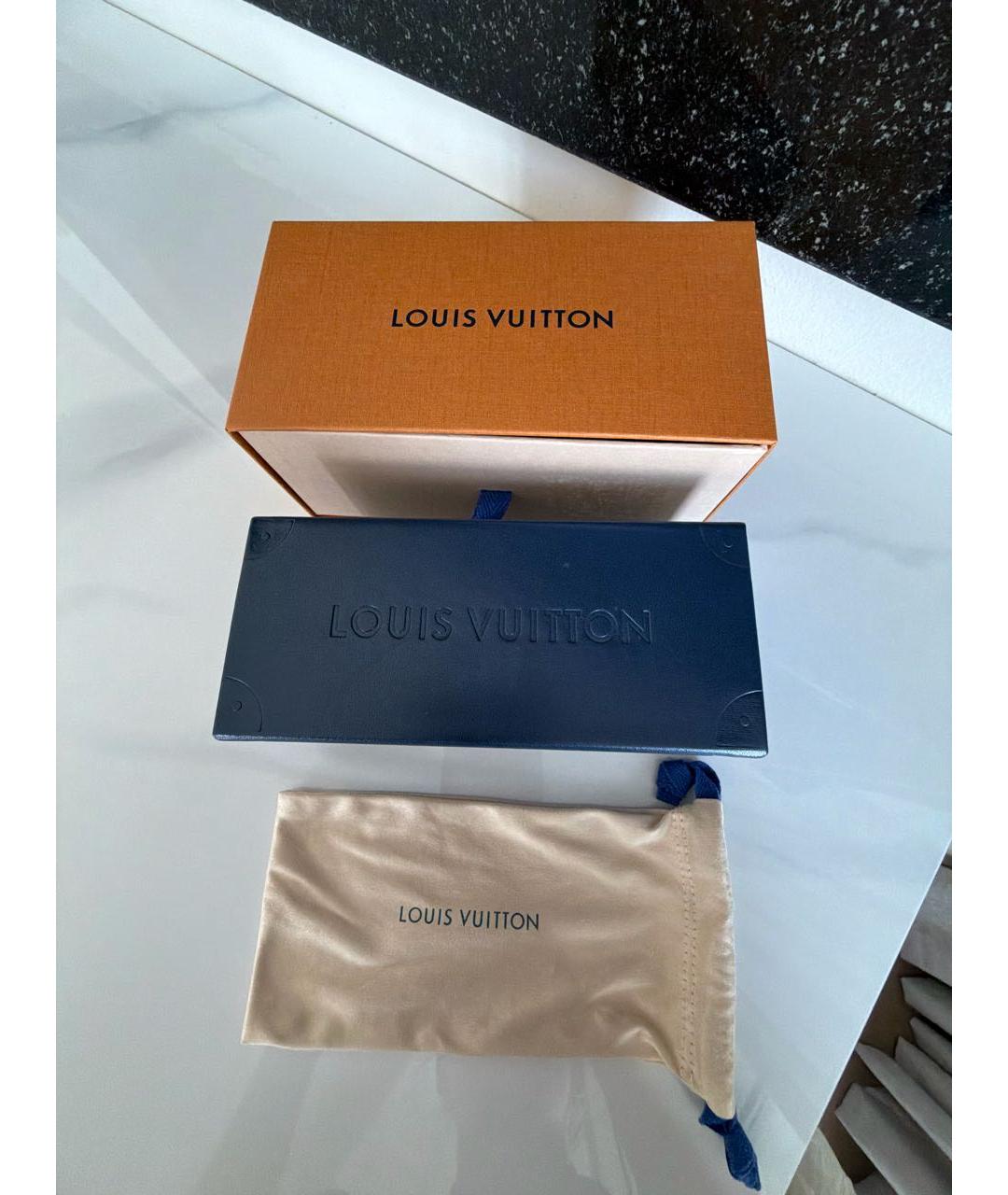 LOUIS VUITTON Золотые пластиковые солнцезащитные очки, фото 4