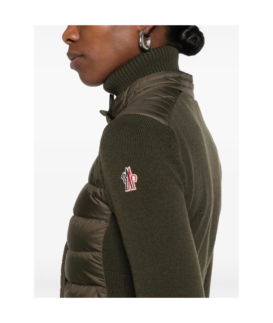 MONCLER GRENOBLE Зеленая полиэстеровая куртка, фото 5