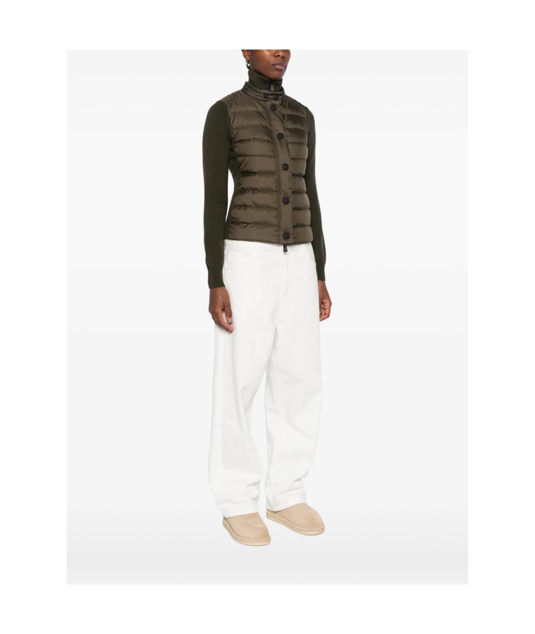 MONCLER GRENOBLE Зеленая полиэстеровая куртка, фото 2