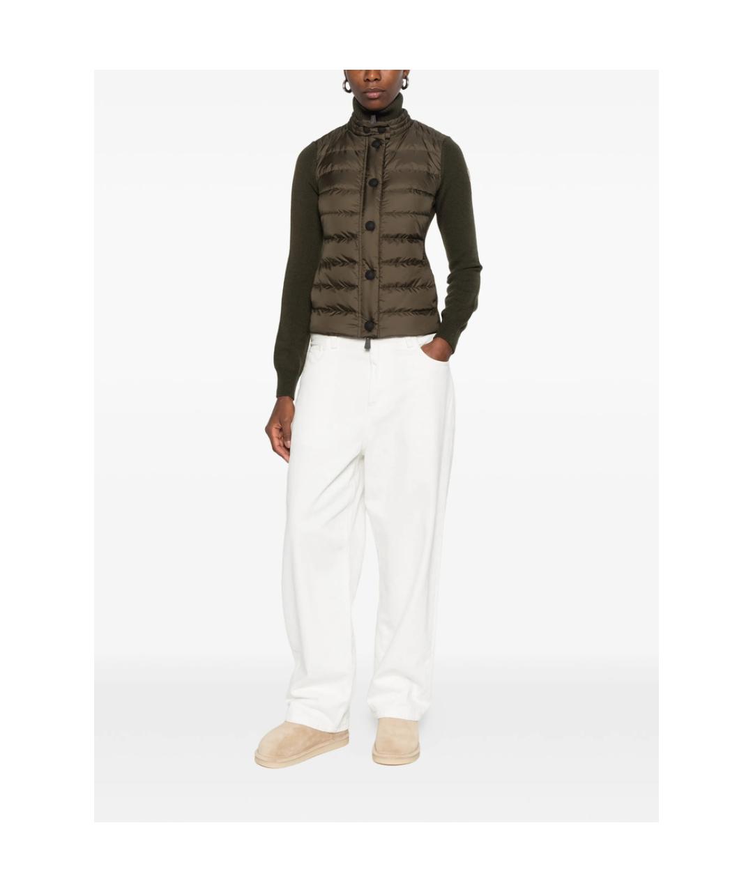 MONCLER GRENOBLE Зеленая полиэстеровая куртка, фото 4