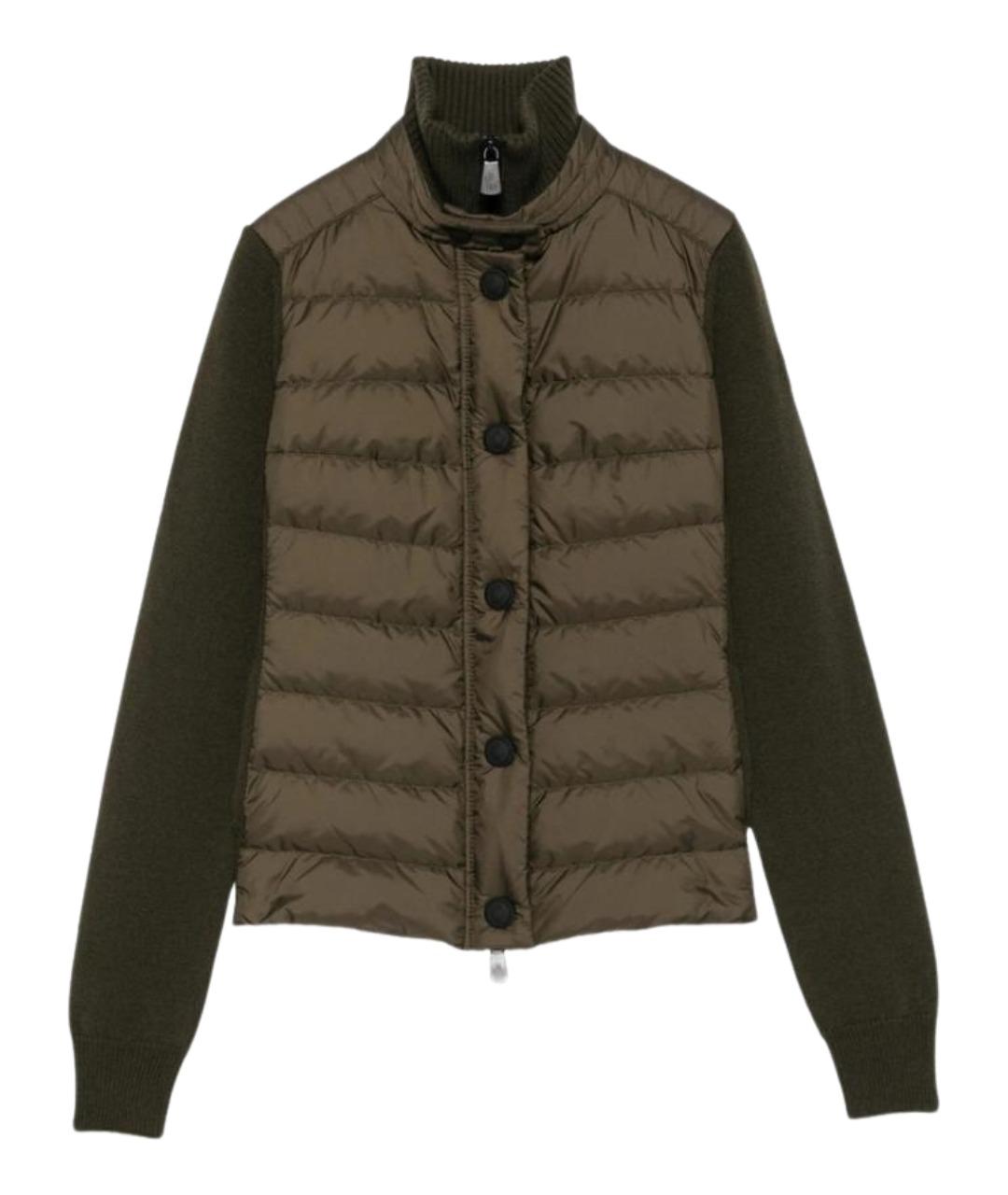 MONCLER GRENOBLE Зеленая полиэстеровая куртка, фото 1