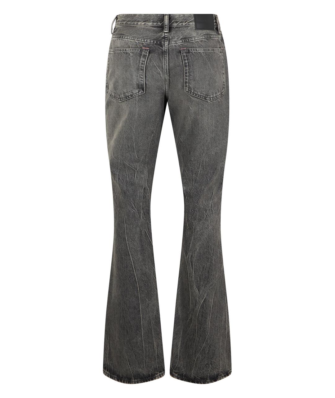 ACNE STUDIOS Серые хлопковые джинсы клеш, фото 2