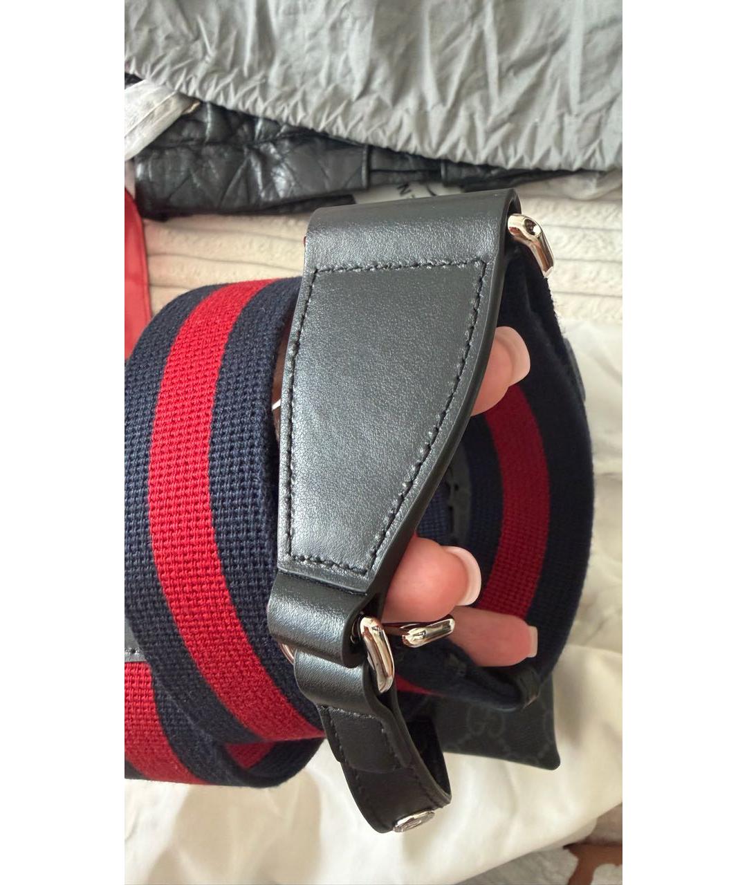 GUCCI Серая кожаная барсетка, фото 5