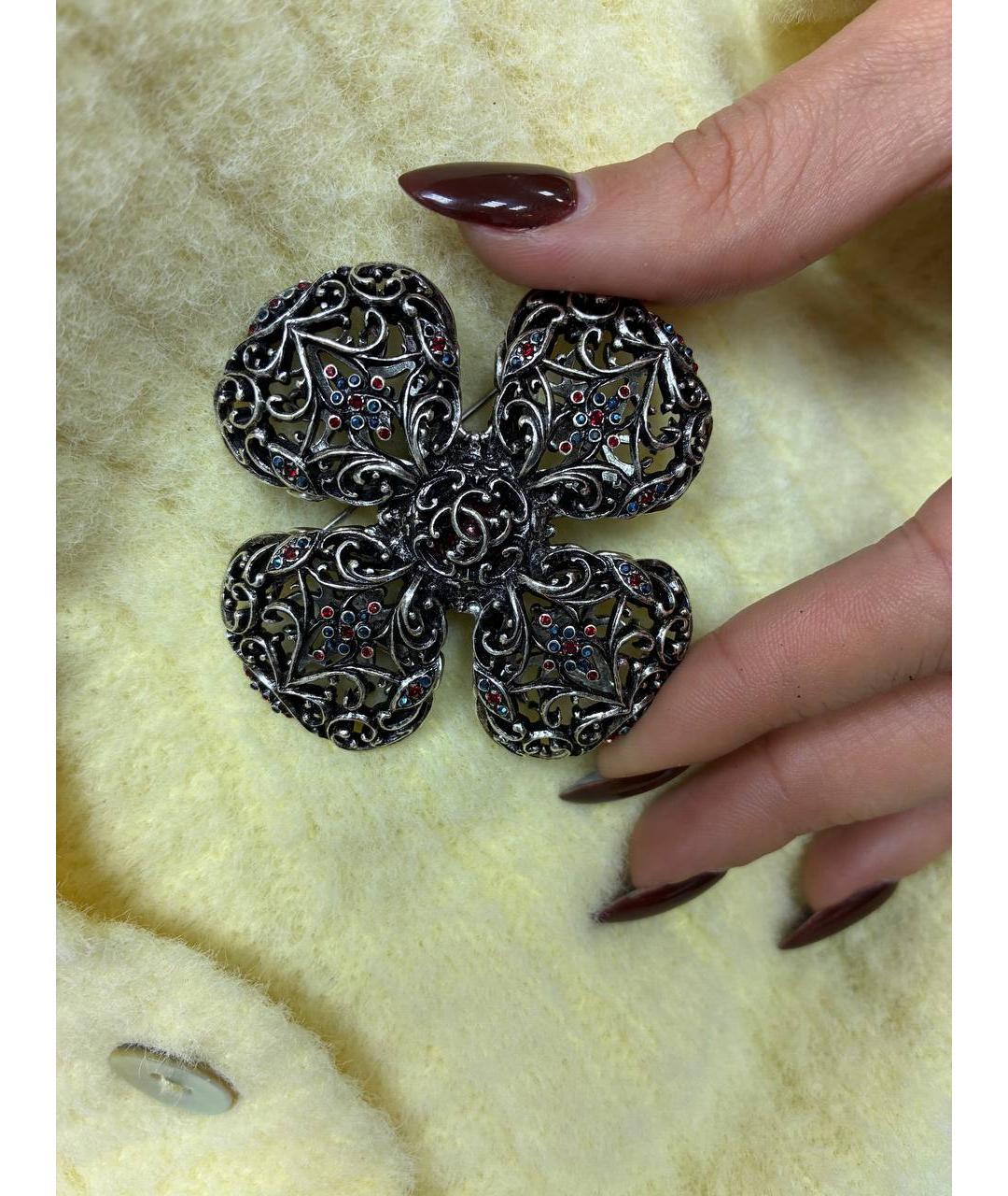 CHANEL Серебряная металлическая булавка / брошь, фото 3