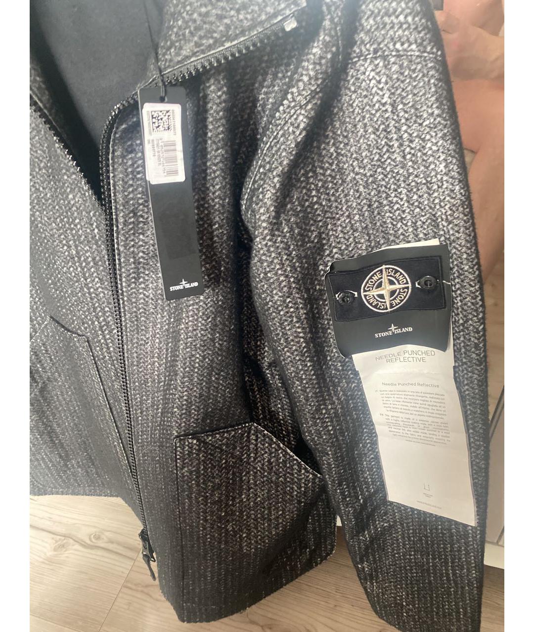 STONE ISLAND Серебряная шерстяная куртка, фото 3
