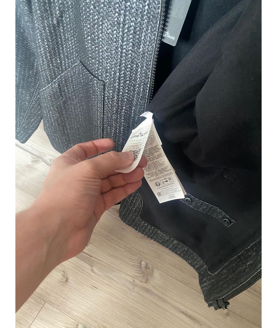 STONE ISLAND Серебряная шерстяная куртка, фото 6