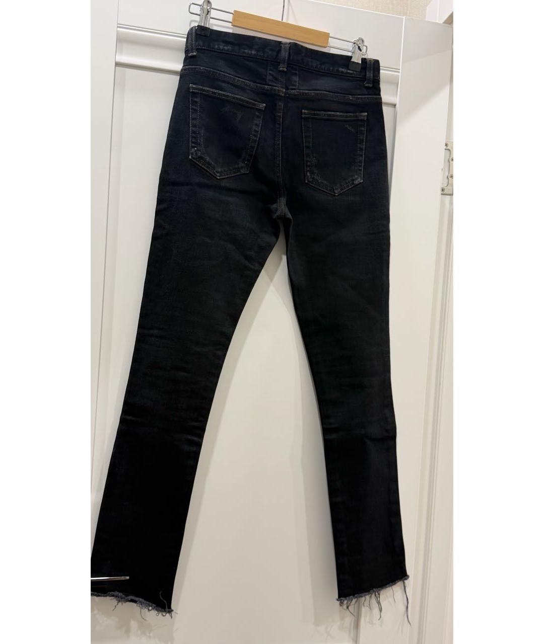 SAINT LAURENT Черные хлопковые прямые джинсы, фото 2