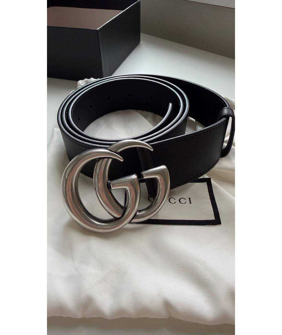 GUCCI Черный кожаный ремень, фото 2