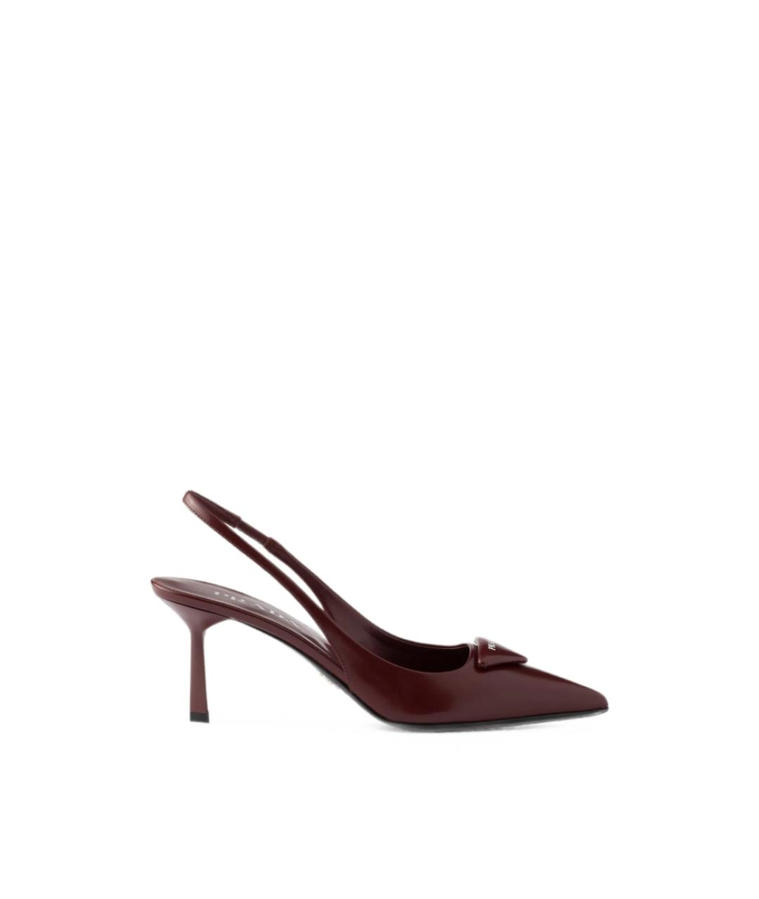 PRADA Бордовые кожаные туфли, фото 7