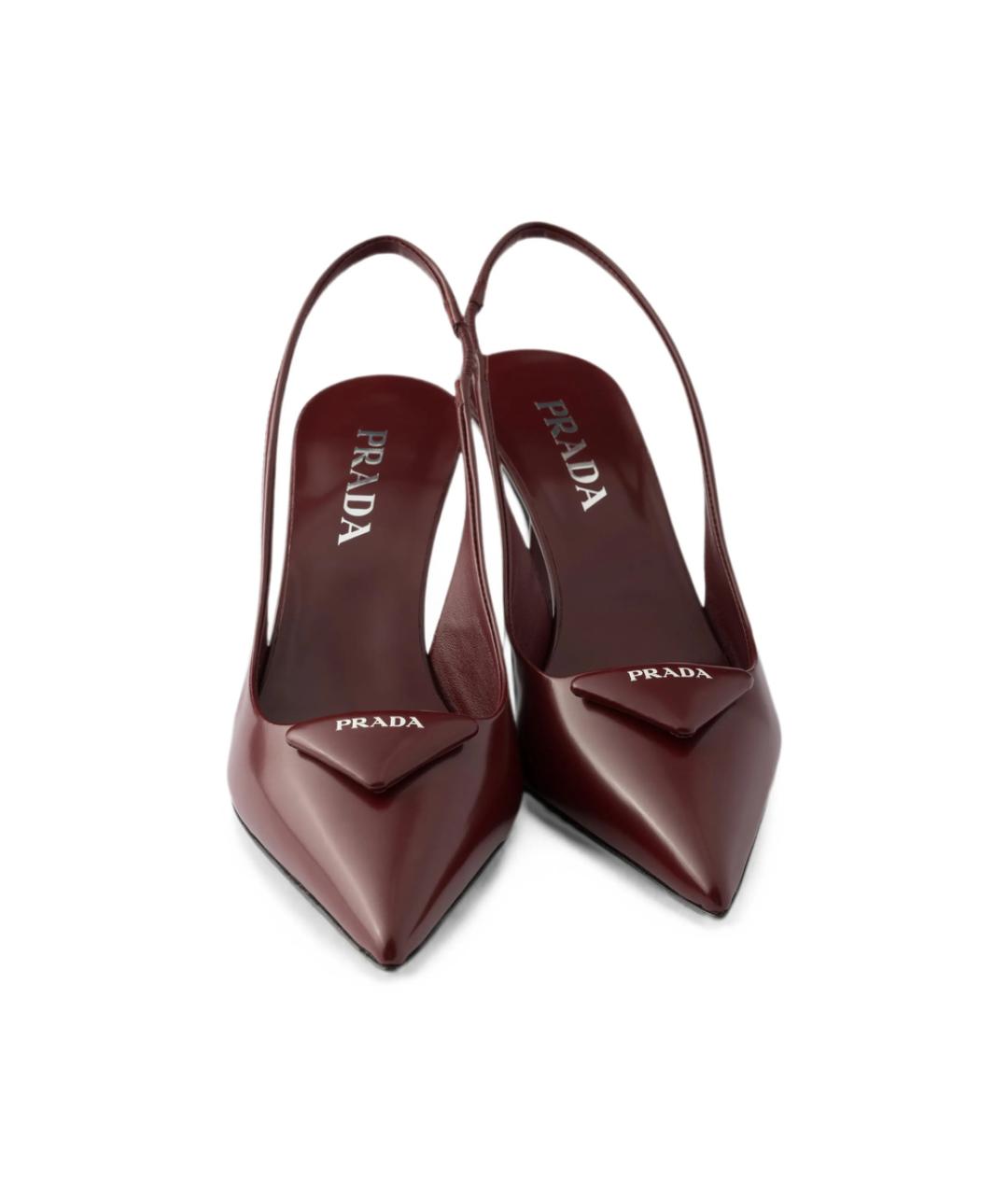 PRADA Бордовые кожаные туфли, фото 3