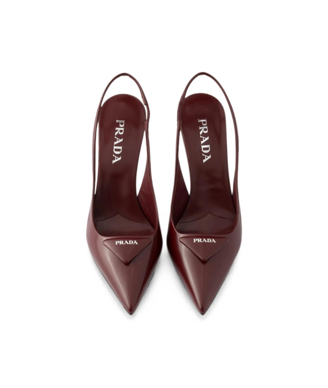 PRADA Бордовые кожаные туфли, фото 5