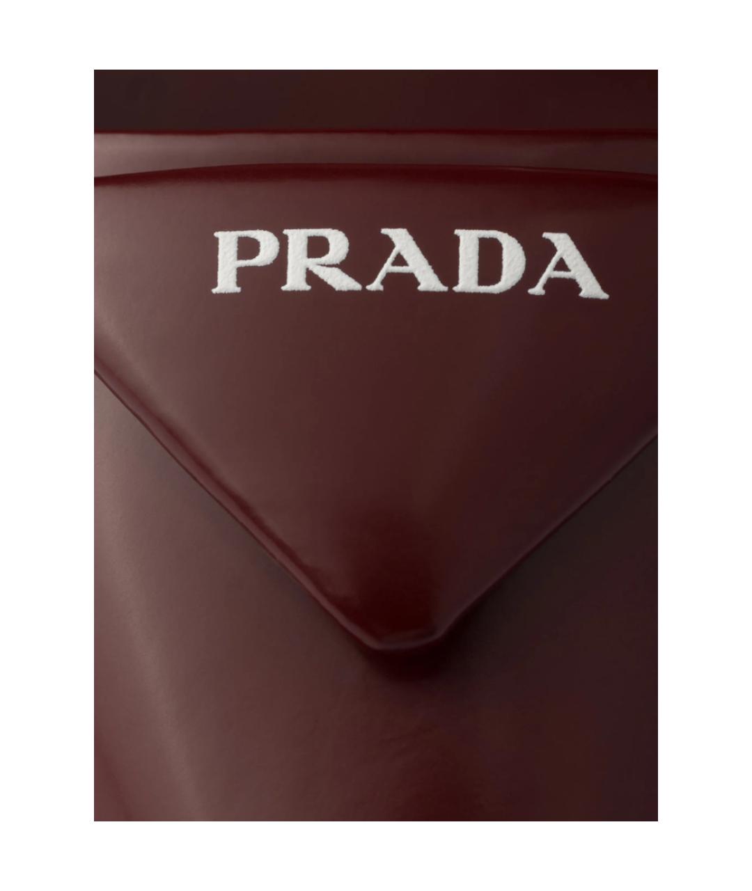PRADA Бордовые кожаные туфли, фото 2