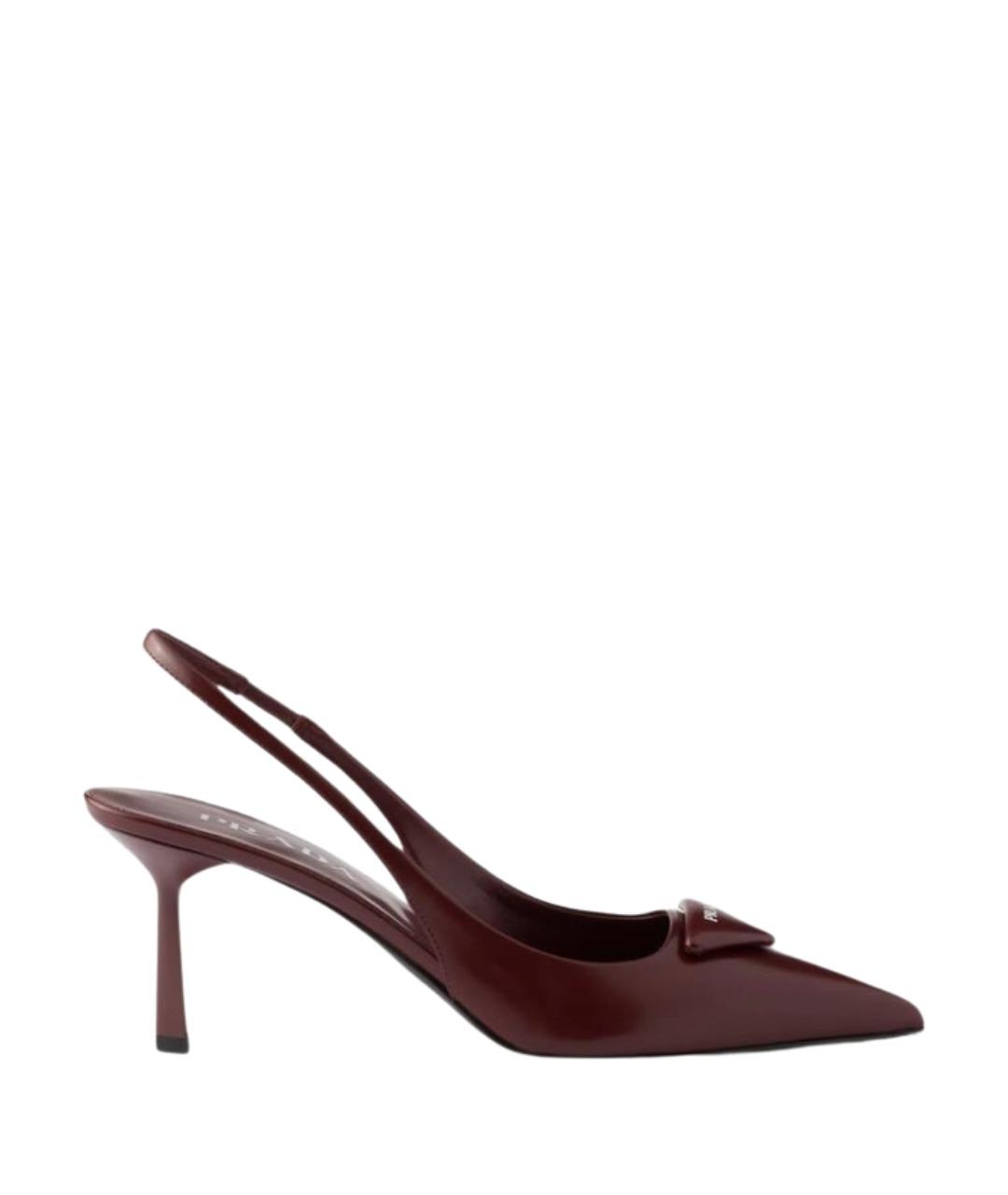 PRADA Бордовые кожаные туфли, фото 1