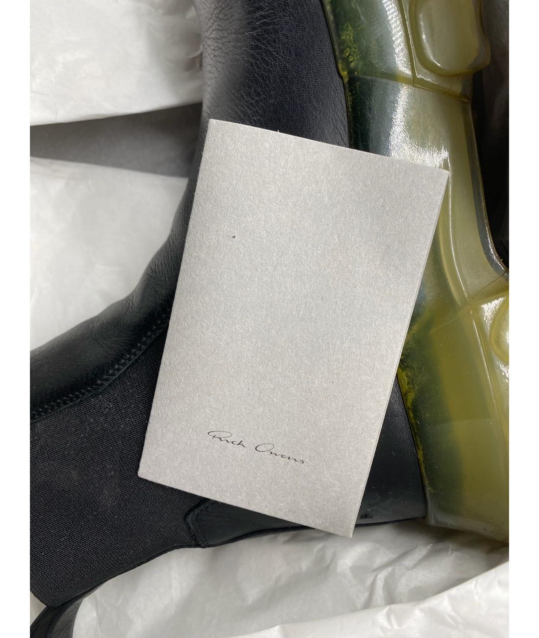 RICK OWENS Черные кожаные ботинки, фото 4