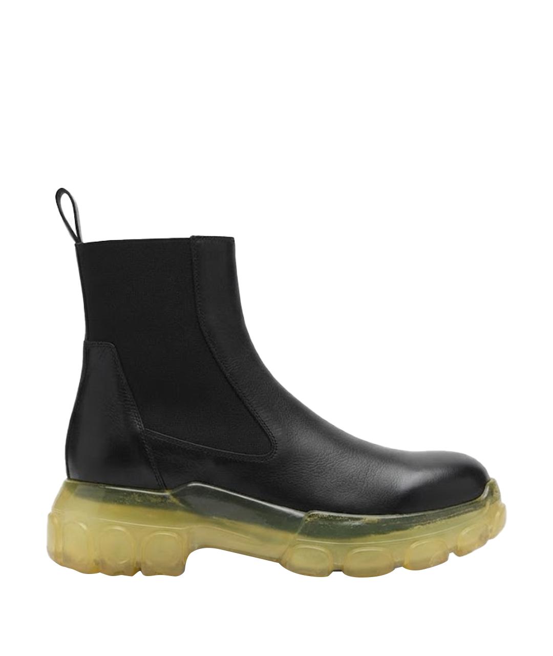 RICK OWENS Черные кожаные ботинки, фото 1