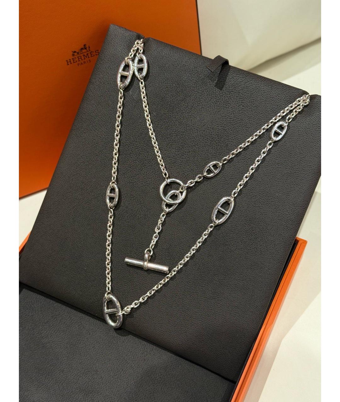 HERMES Серебряное серебряное колье, фото 3