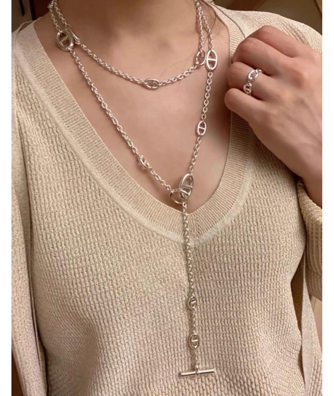 HERMES Серебряное серебряное колье, фото 8