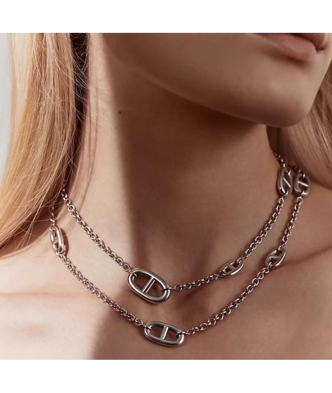 HERMES Серебряное серебряное колье, фото 7