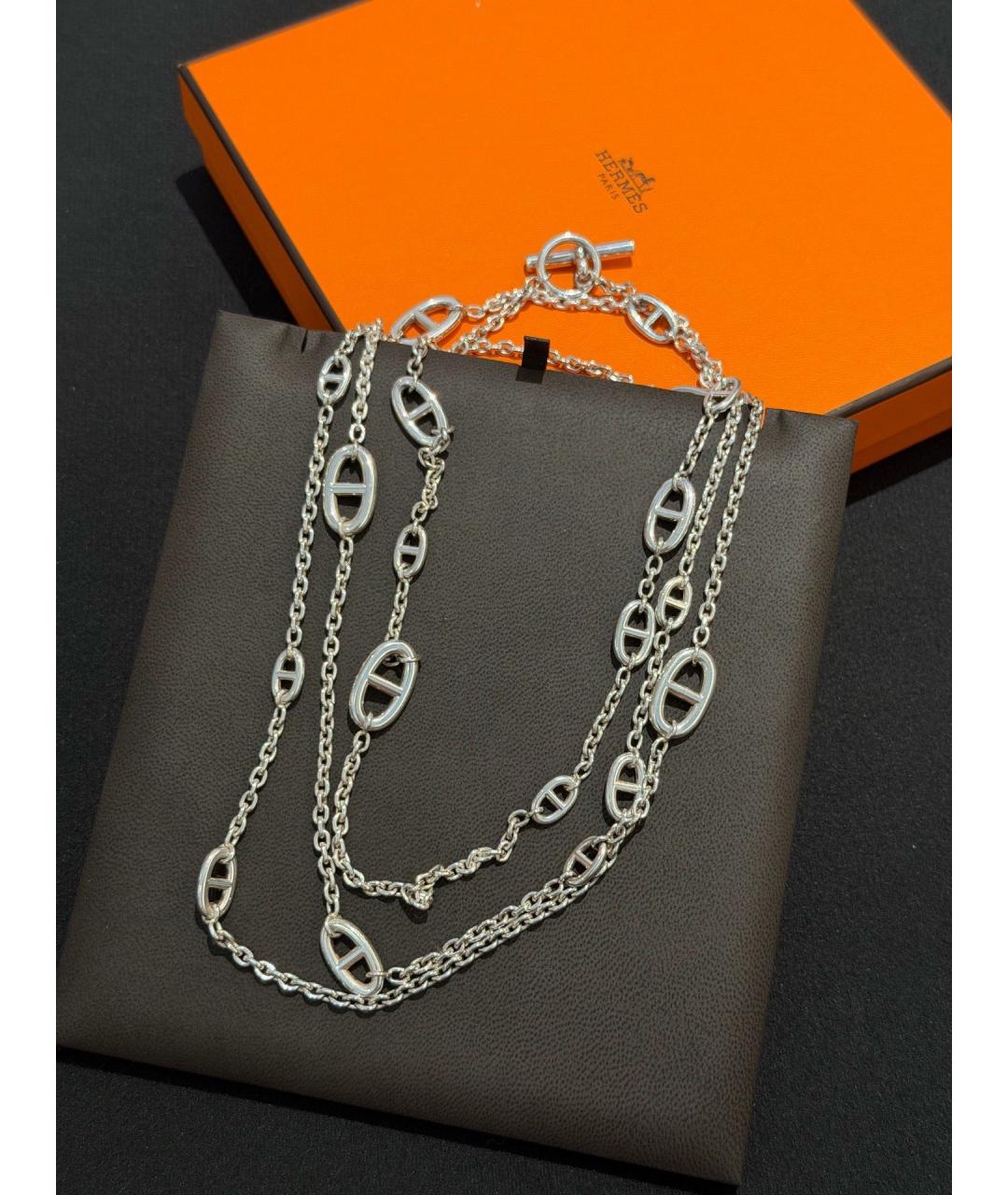 HERMES Серебряное серебряное колье, фото 5