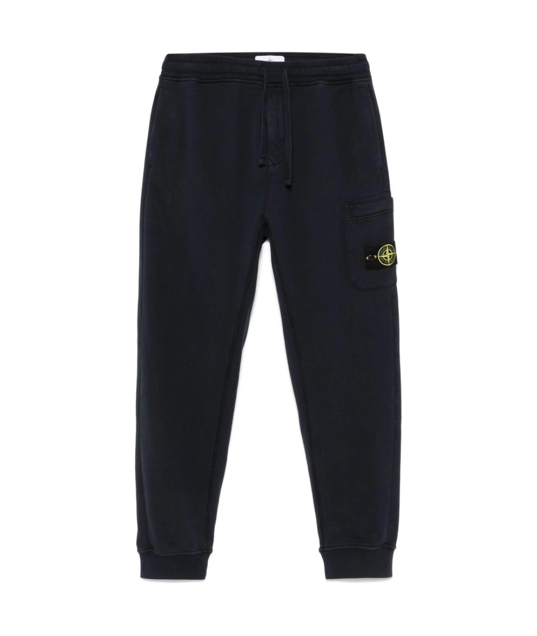 STONE ISLAND Темно-синие хлопковые повседневные брюки, фото 1