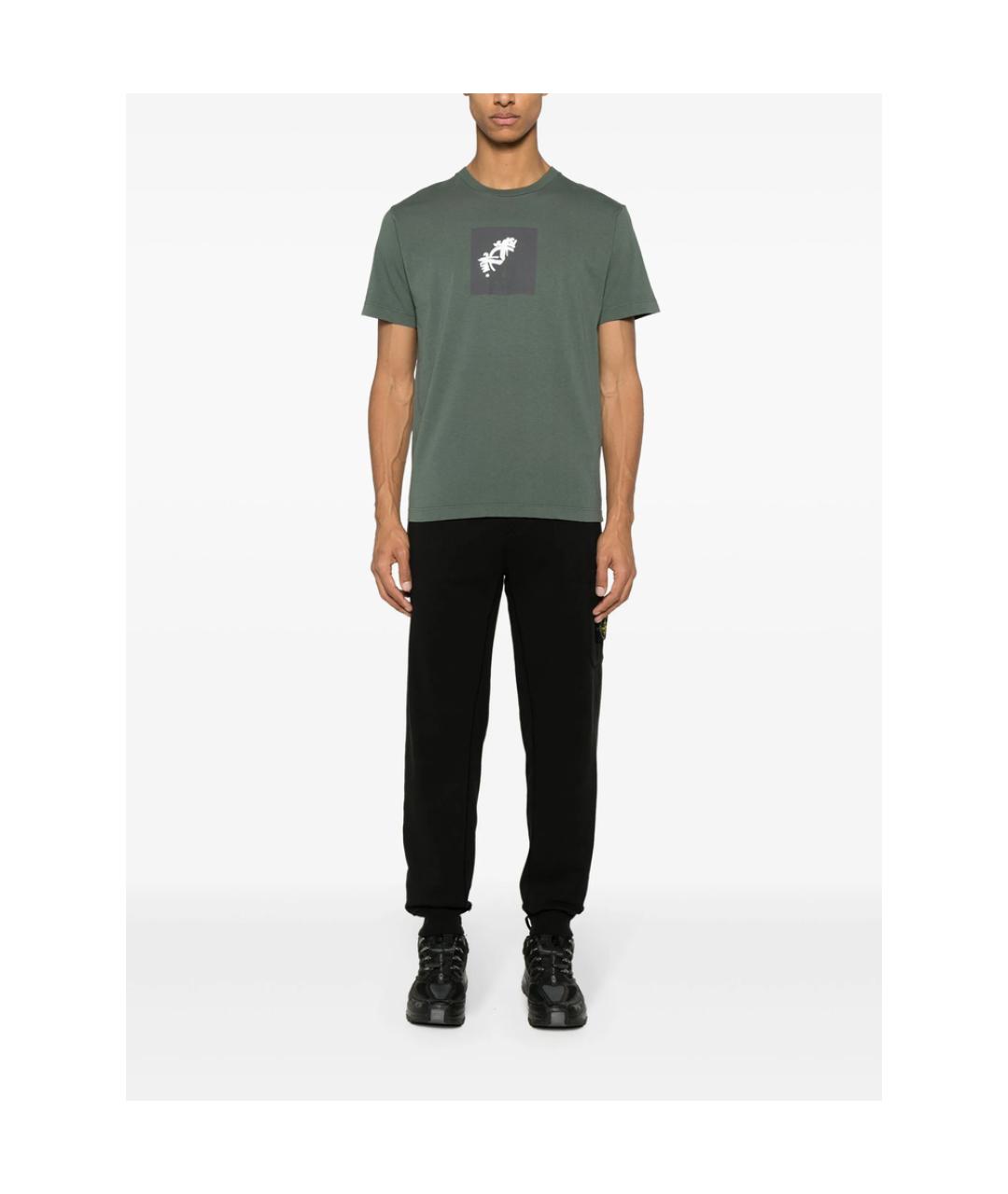 STONE ISLAND Черные хлопковые повседневные брюки, фото 4
