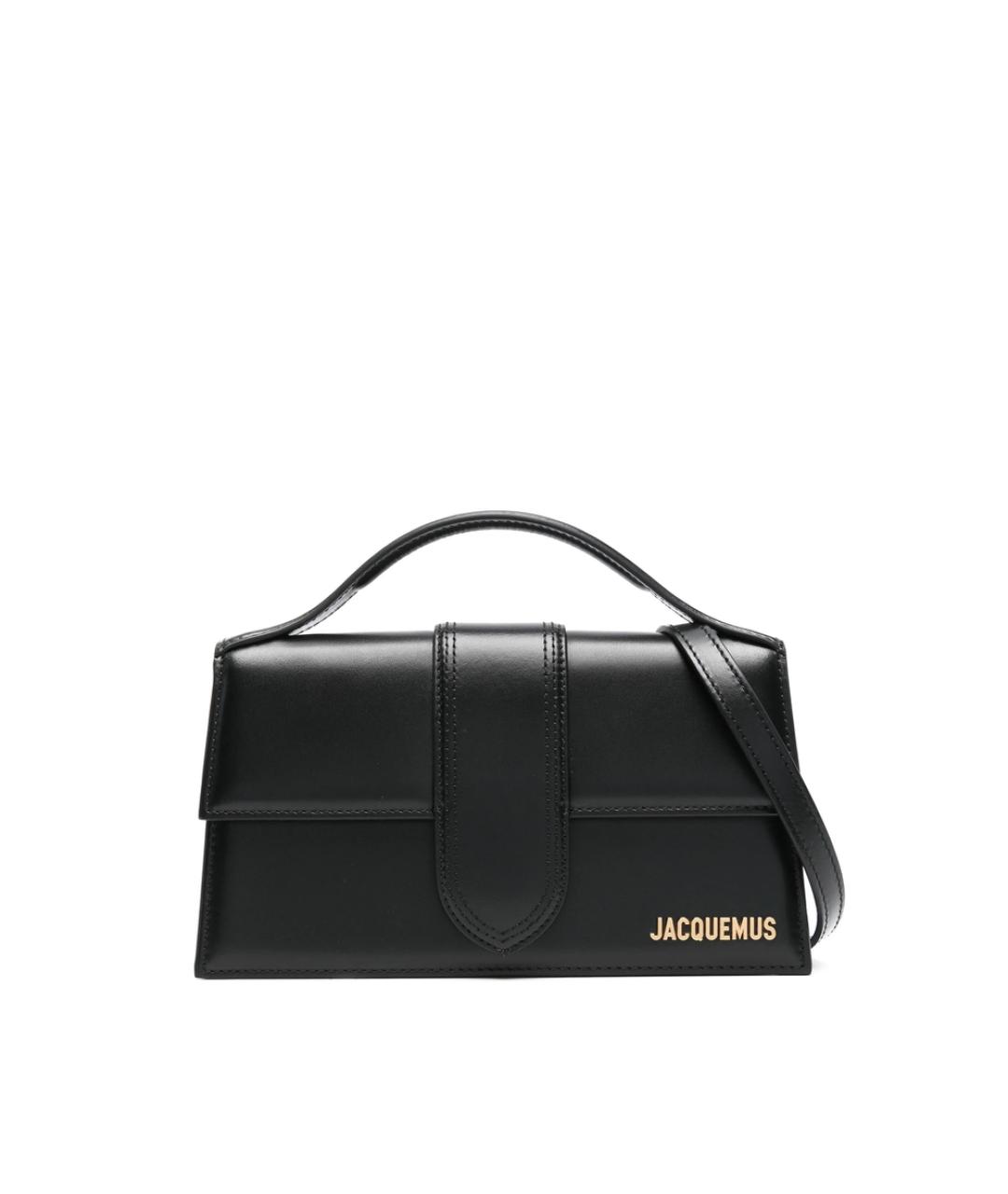 JACQUEMUS Черная кожаная сумка с короткими ручками, фото 6