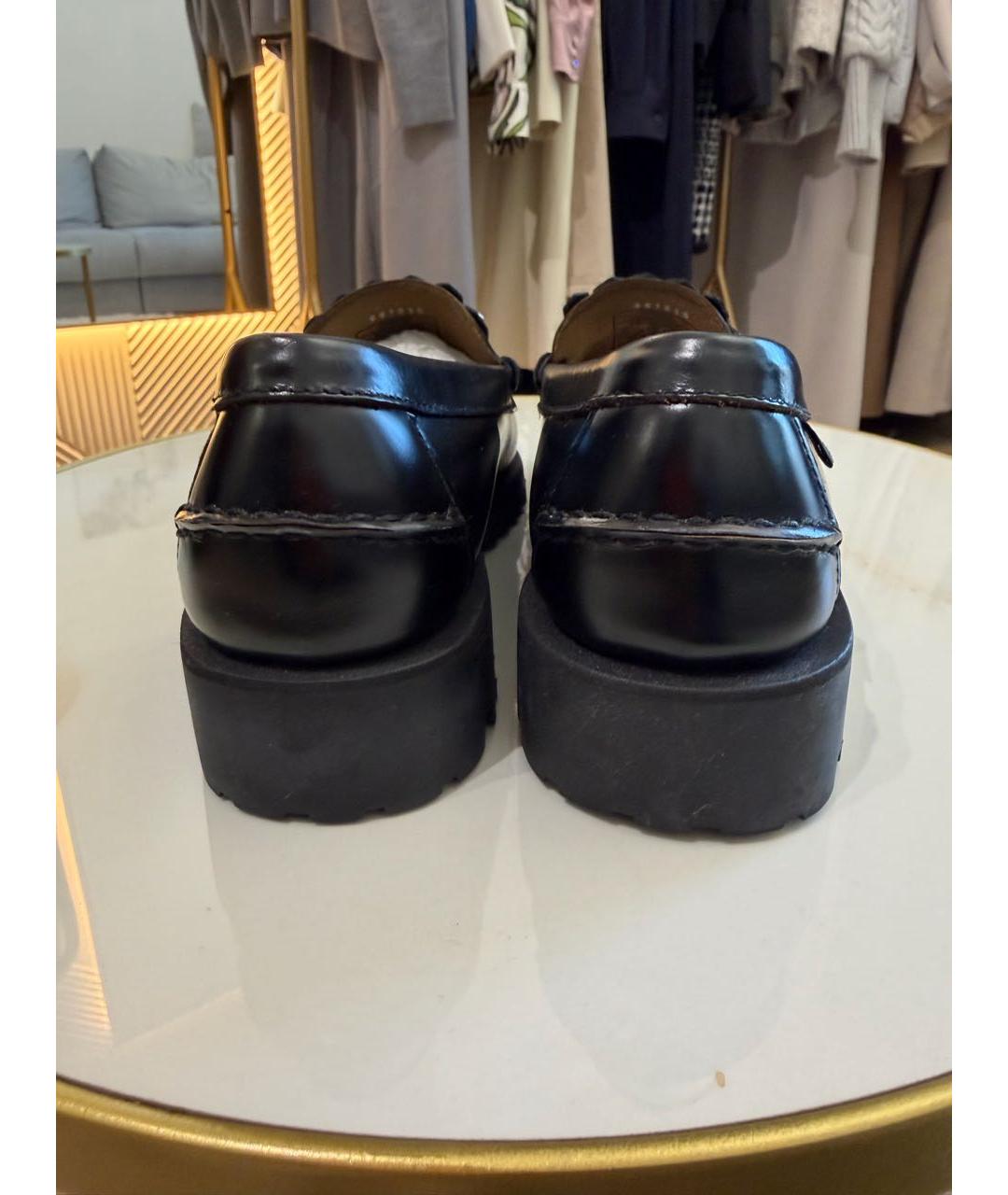 WEEKEND MAX MARA Черные кожаные лоферы, фото 3