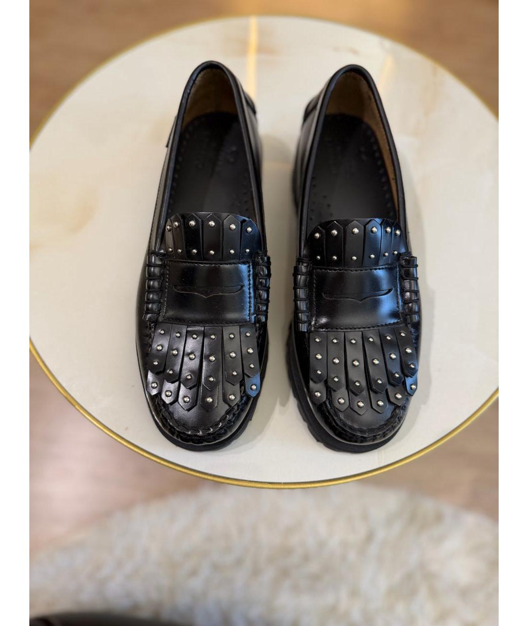 WEEKEND MAX MARA Черные кожаные лоферы, фото 2