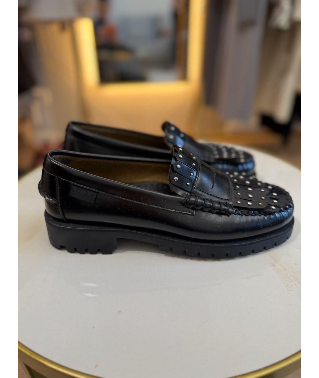 WEEKEND MAX MARA Черные кожаные лоферы, фото 9