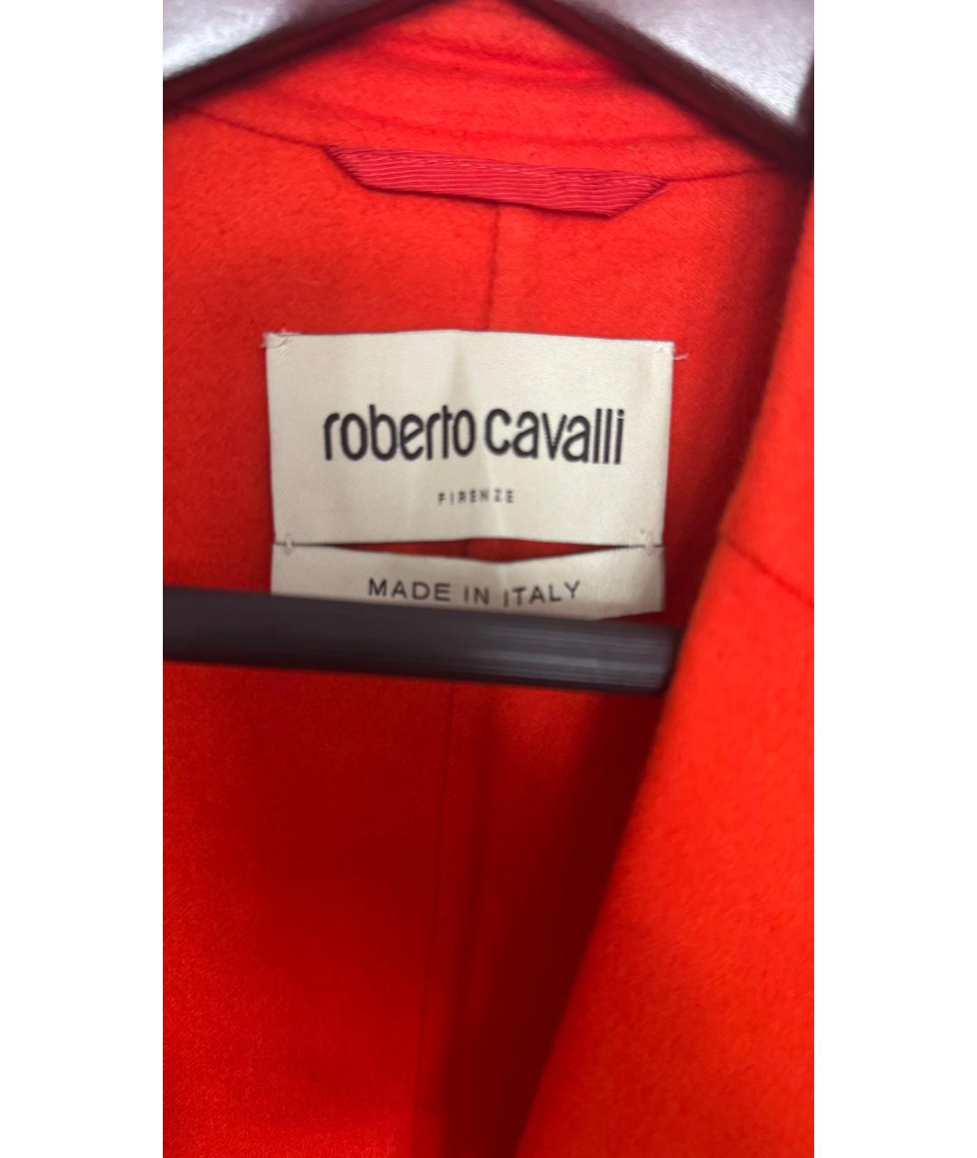ROBERTO CAVALLI Оранжевое шерстяное пальто, фото 3