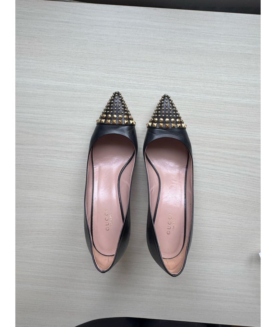 GUCCI Черные кожаные туфли, фото 3