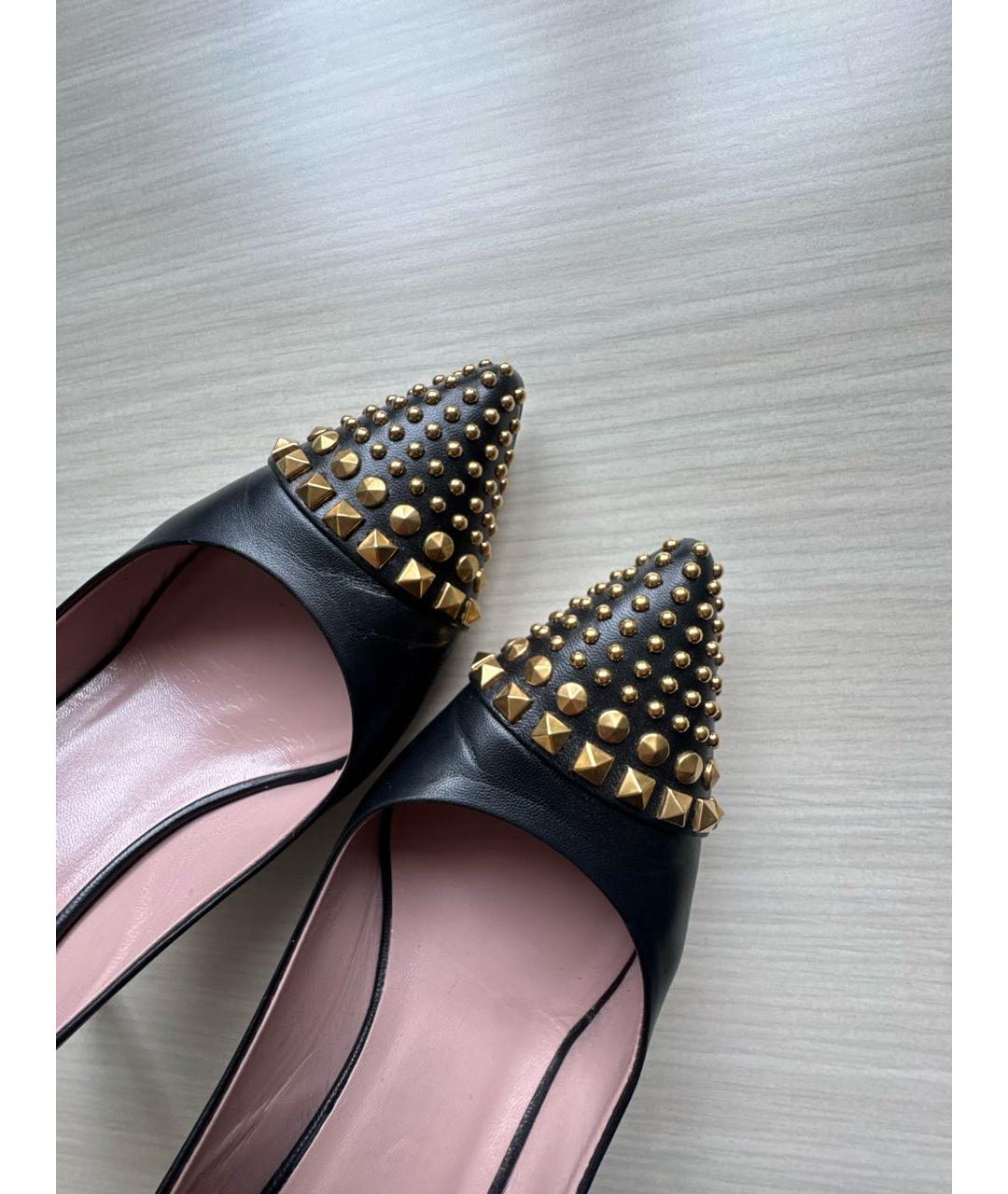 GUCCI Черные кожаные туфли, фото 5