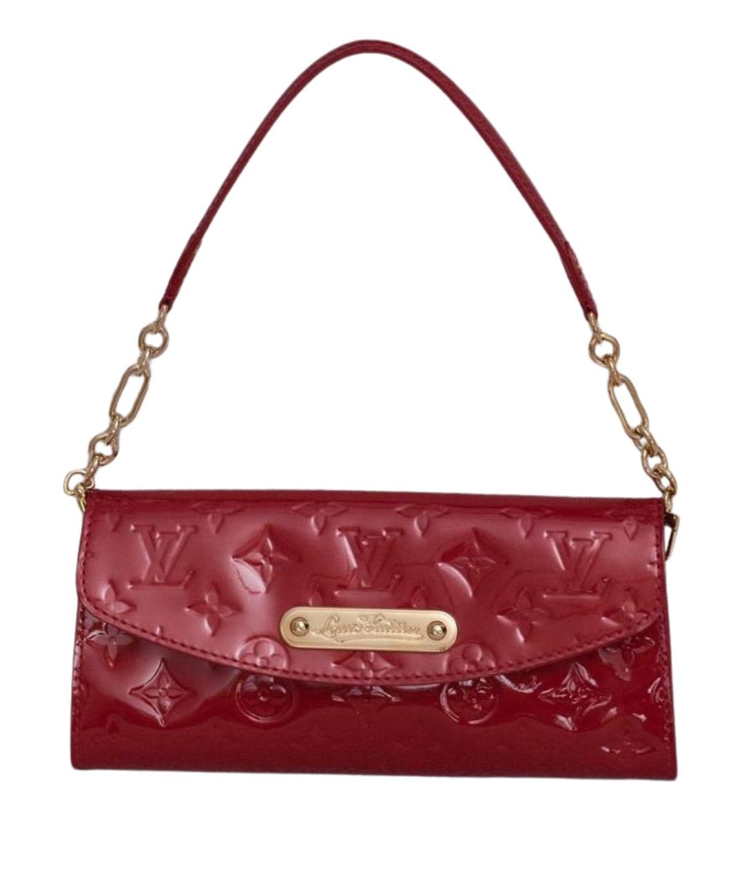 LOUIS VUITTON Красная сумка с короткими ручками из лакированной кожи, фото 1