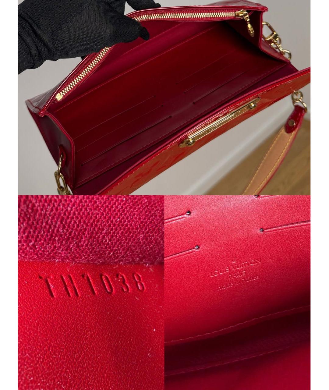 LOUIS VUITTON Красная сумка с короткими ручками из лакированной кожи, фото 8