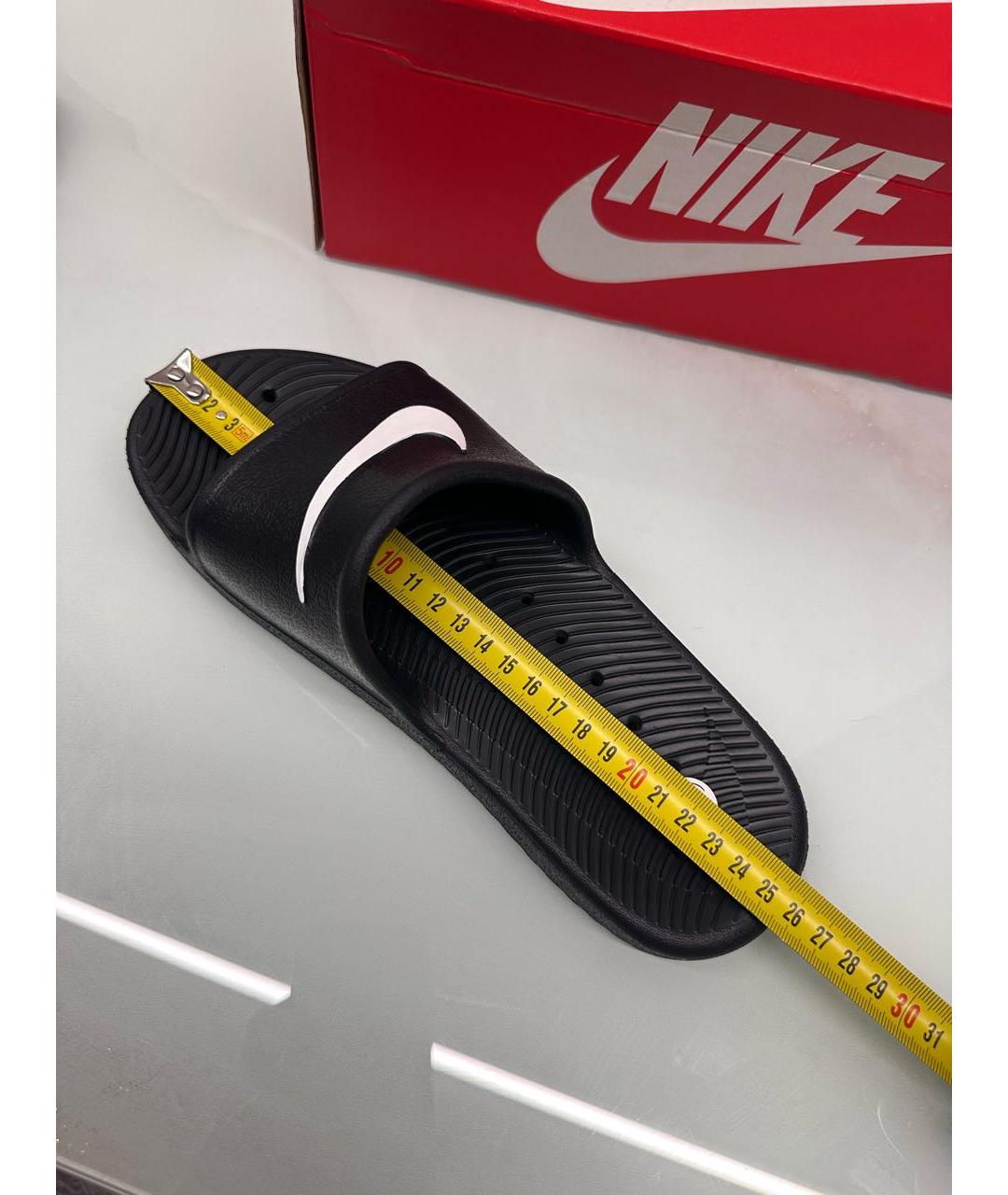 NIKE Черные резиновые шлепанцы, фото 8