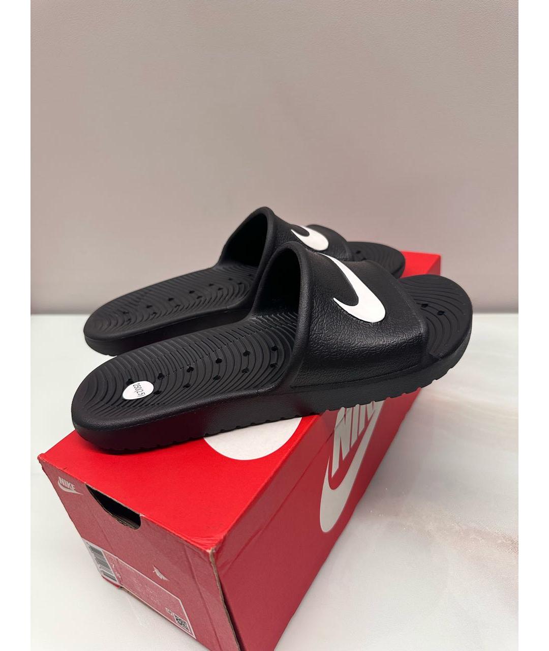 NIKE Черные резиновые шлепанцы, фото 3