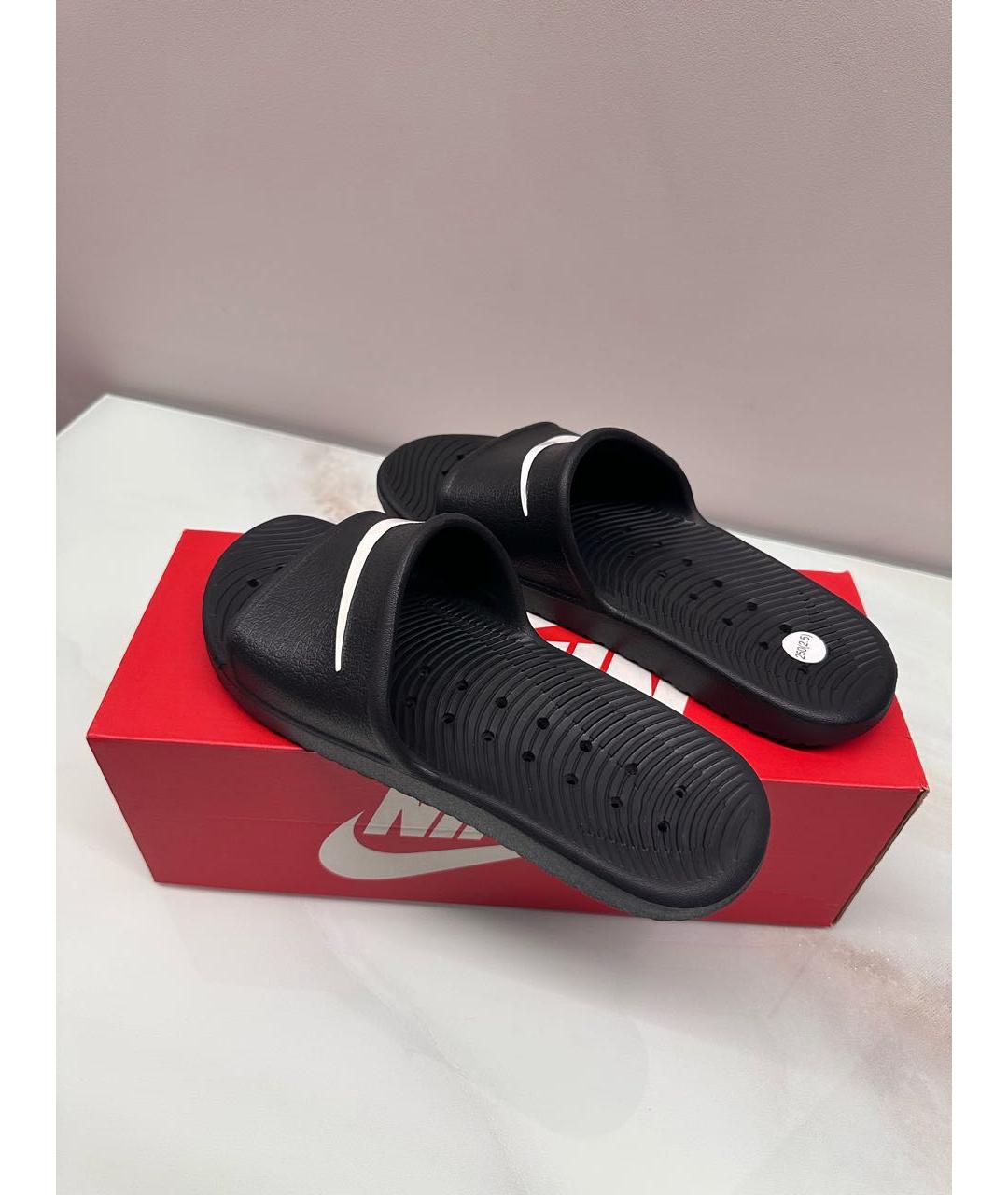 NIKE Черные резиновые шлепанцы, фото 2