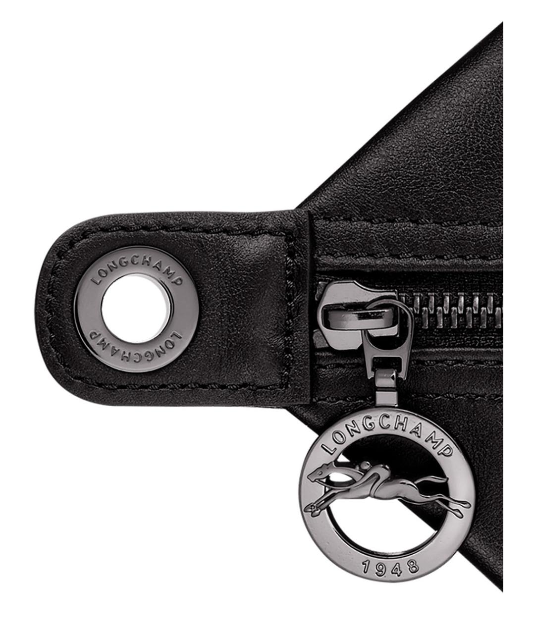 LONGCHAMP Черная кожаная сумка тоут, фото 3