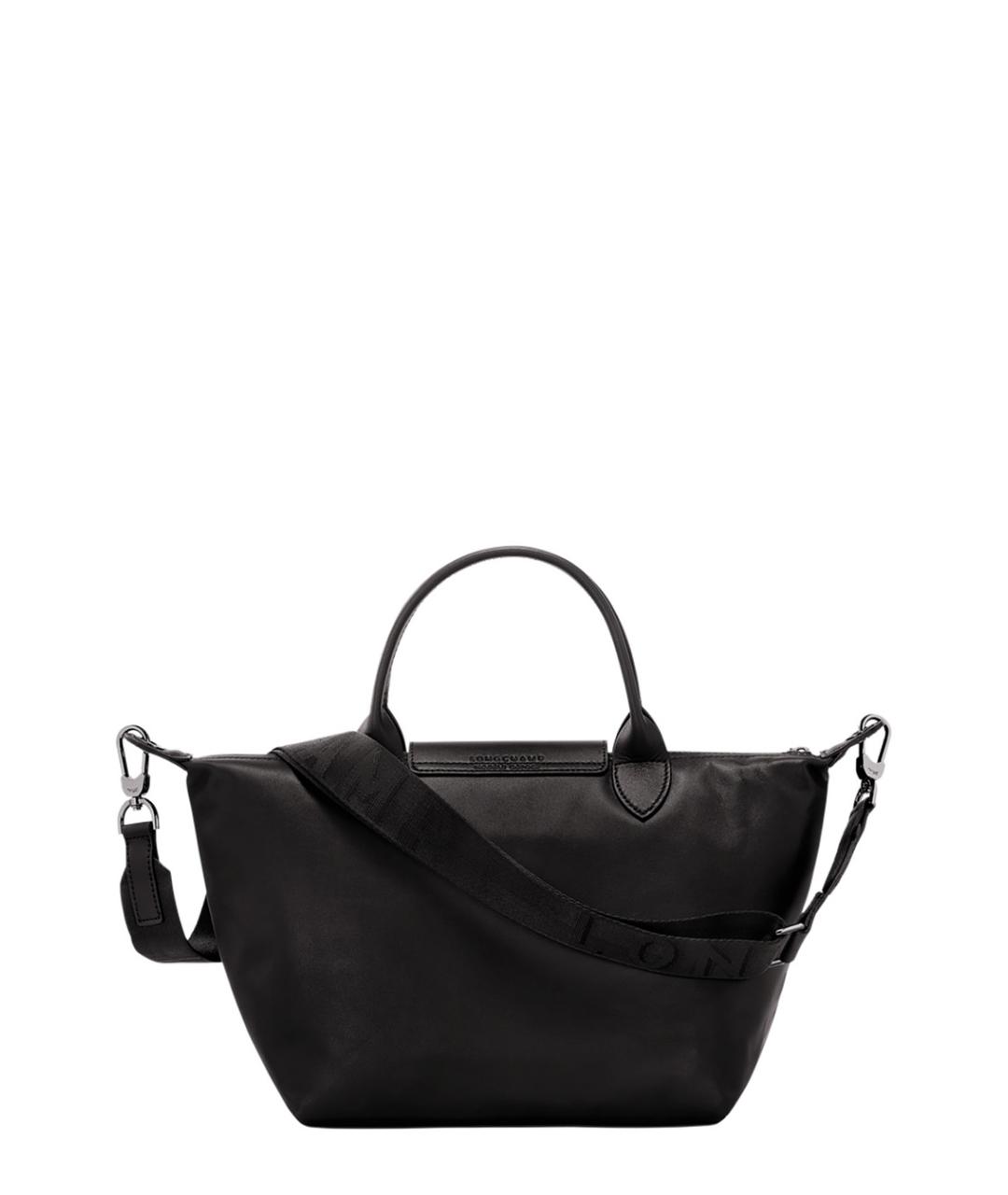 LONGCHAMP Черная кожаная сумка тоут, фото 2