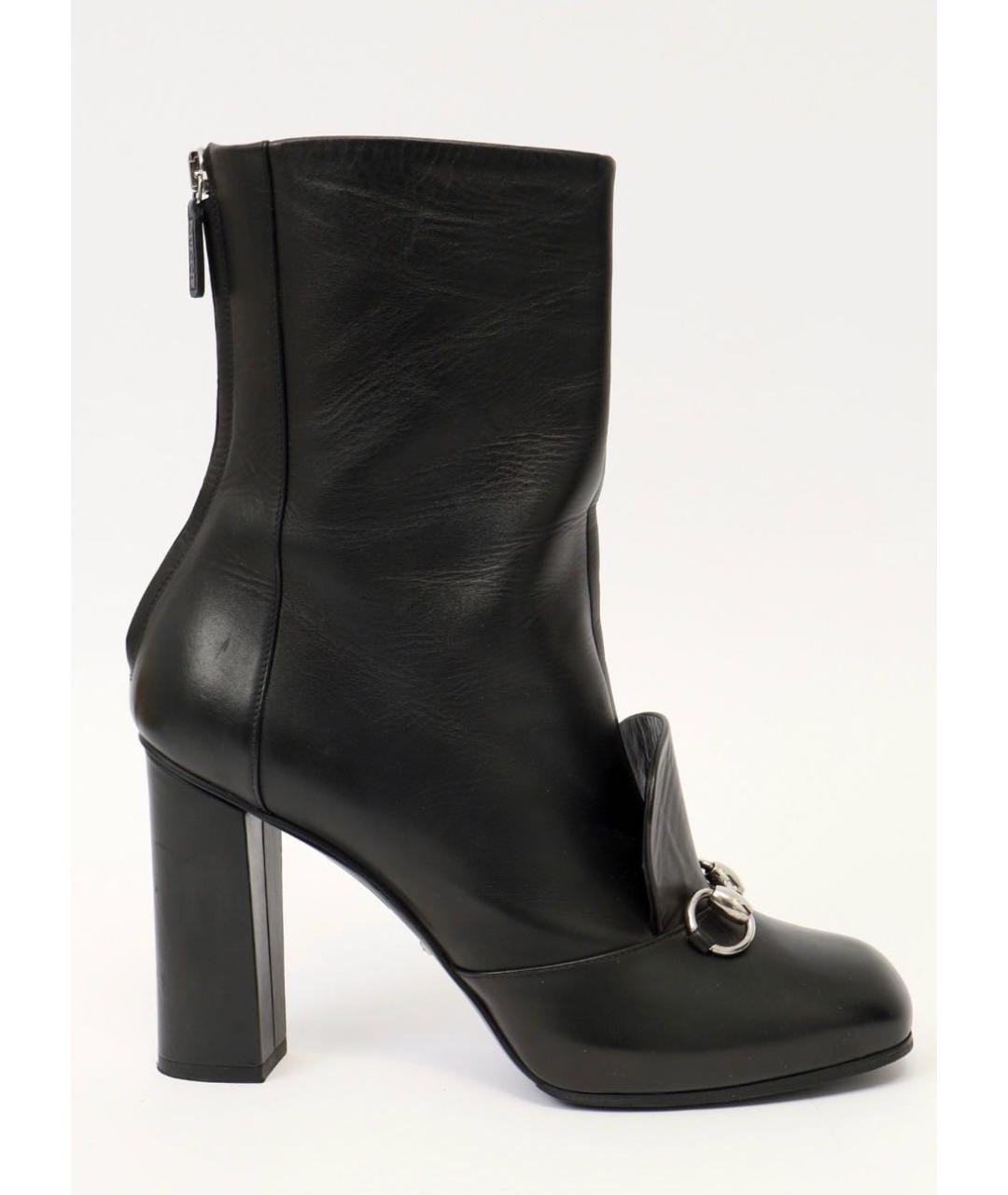 GUCCI Черные кожаные сапоги, фото 9