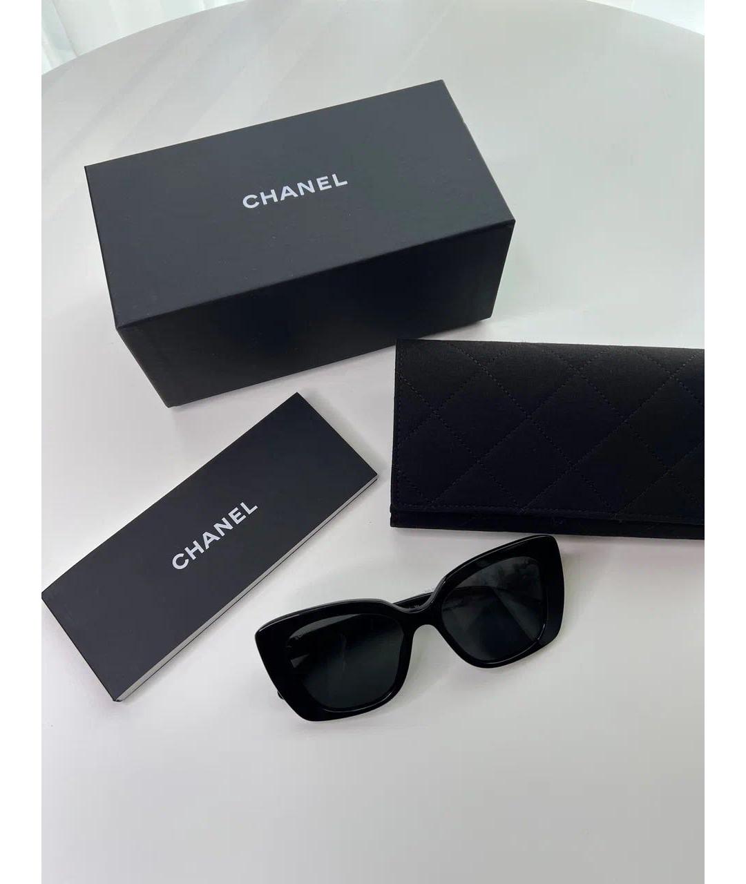CHANEL Черные пластиковые солнцезащитные очки, фото 4